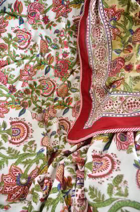 Premium Royal Floral Jaal Handblock Dohar Double Bed