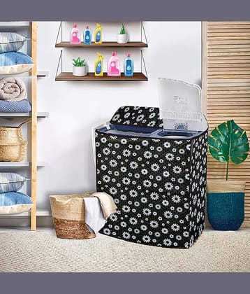 ENTICE Semi-Automatic Washing Machine Cover Compatiable For 8 kg - Black