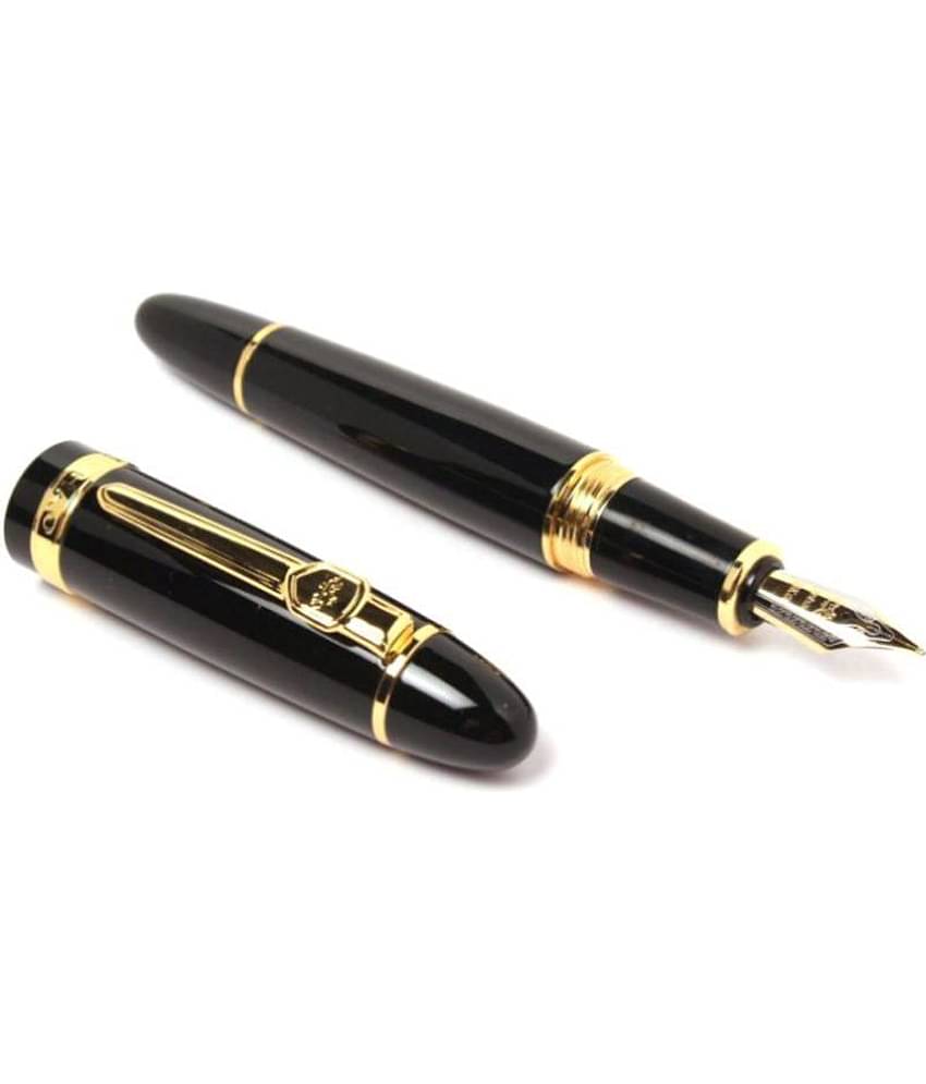 Jinhao 159 Black Bright With Golden Clip Medium Nib Advanced Fountain Pen