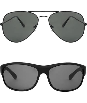 Kanny Devis - Black Pilot Sunglasses ( Pack of 2 )