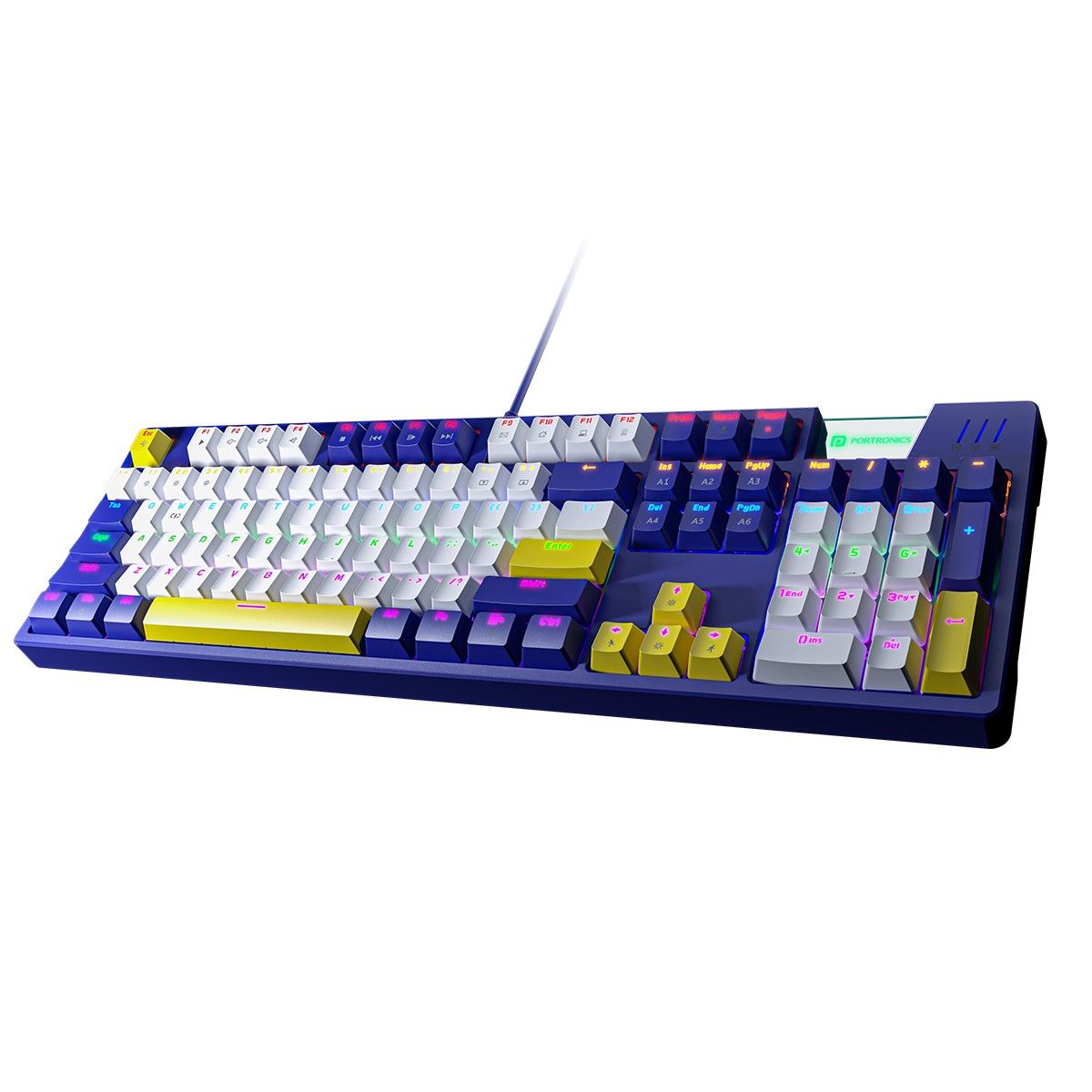 Portronics K1 Keyclicks, Gaming Keyboard, 104 Key Multiple Lighting Modes RGB Mechanical 