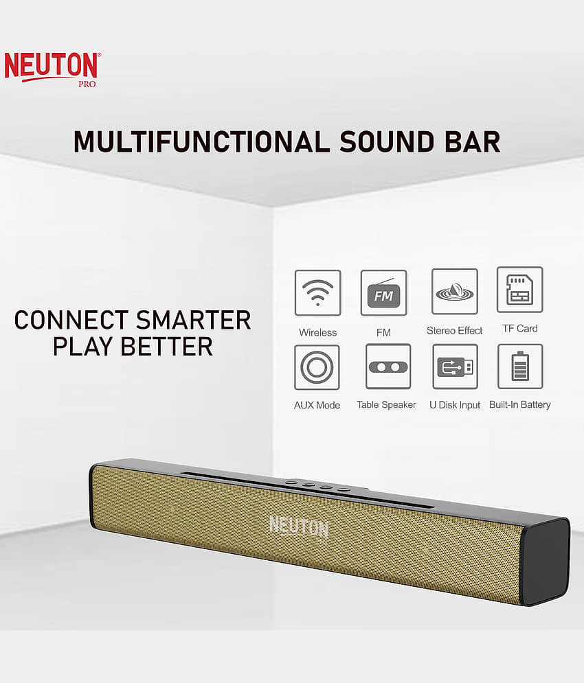 NEUTON PRO ROMEO BAR 40 W Bluetooth Speaker Bluetooth v5.0 with USB,Aux,SD card Slot Playback Time 5 hrs Black