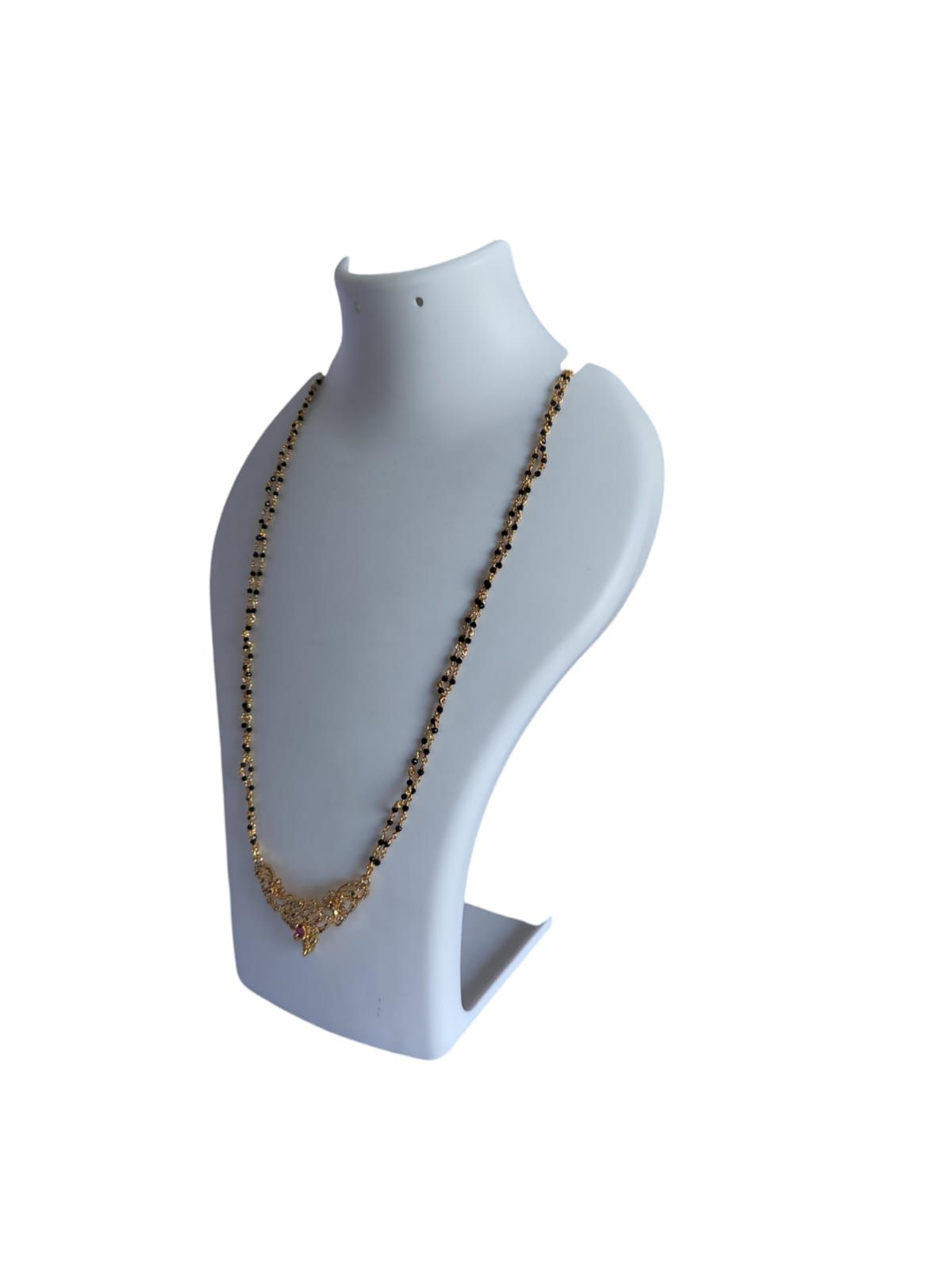 Black Beads Gold Plated Mangalsutra Traditional Indian Necklace for Women