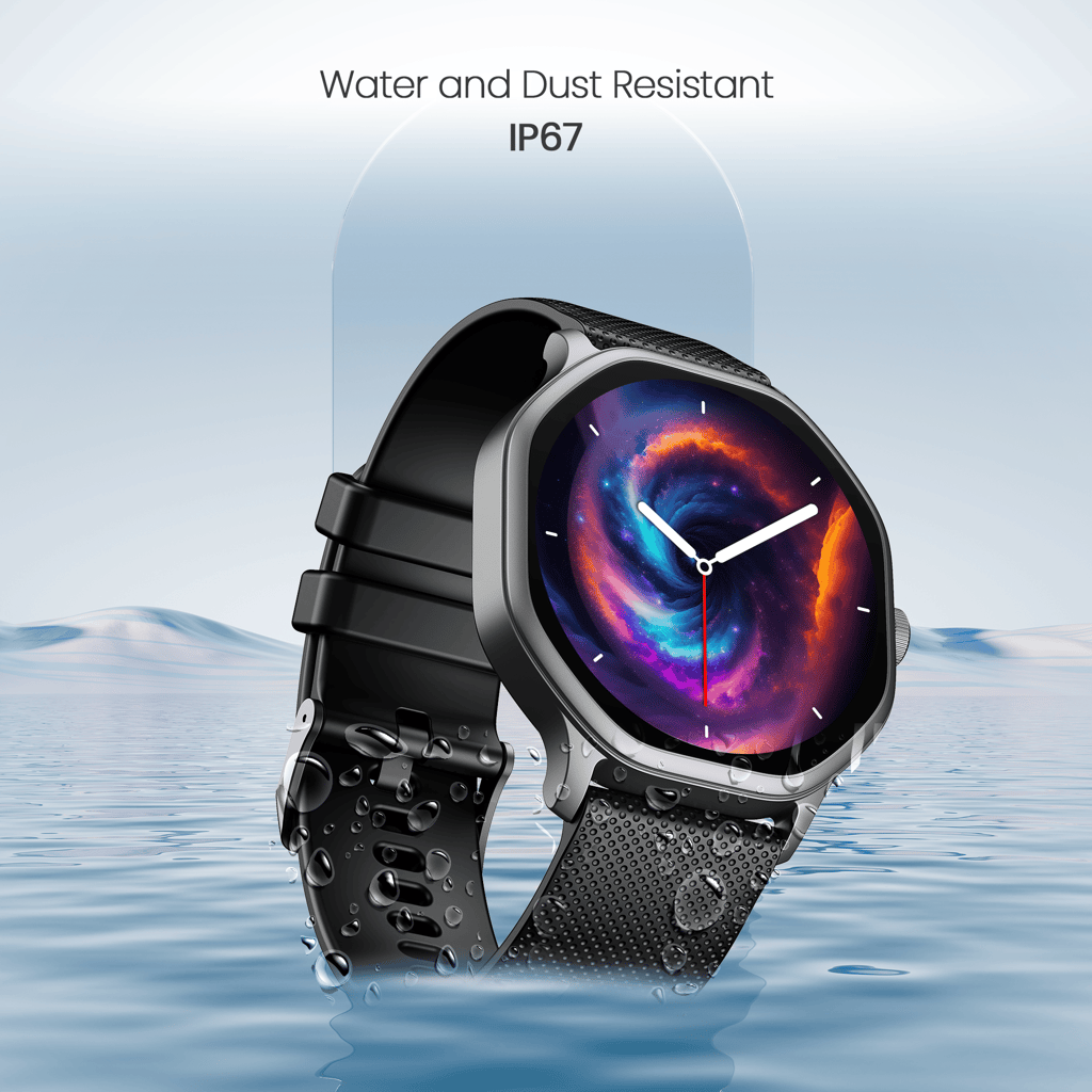 Cellecor E7 Cosmic 1.39" HD OGS Display I BT Calling I AOD Display I smart Watch in  Black