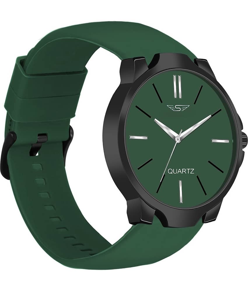 Shivark Green Silicon Analog Men's Watch