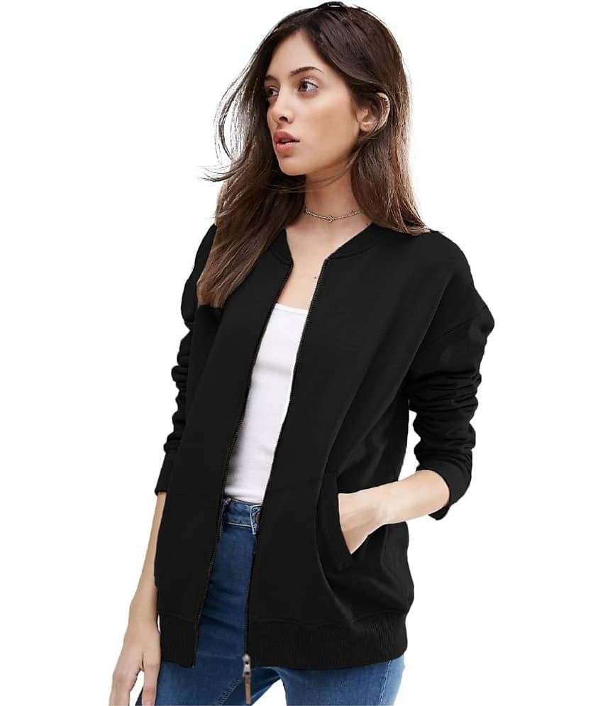 Leotude - Fleece Black Bomber Jackets