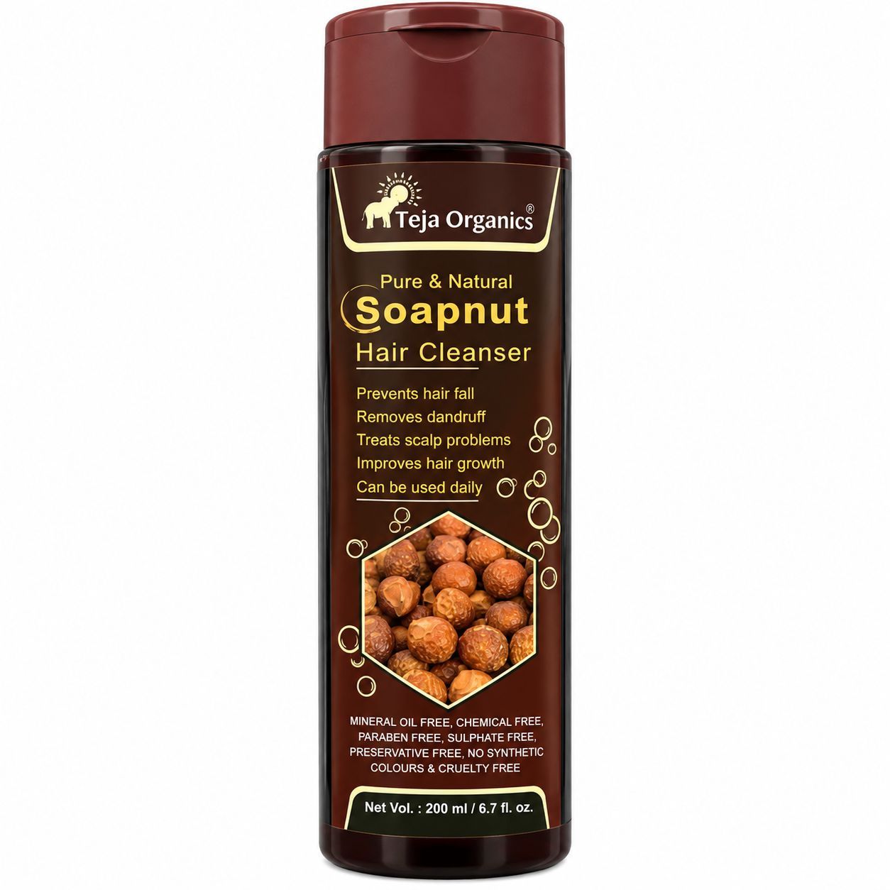 Pure Soapnut Hair Cleanser 200ml | Reetha-Based Natural Hair Wash | Gentle Scalp Cleanser for Healthy Hair