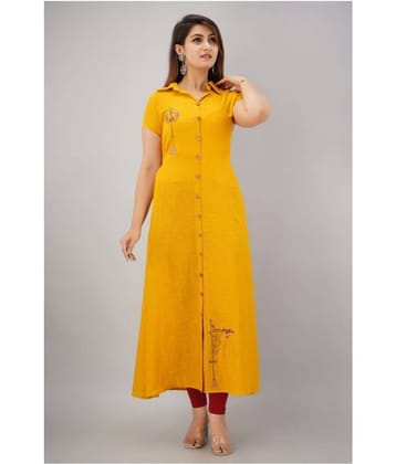 SVARCHI Yellow Cotton A-line Kurti SVARCHI Yellow Cotton A-line Kurti