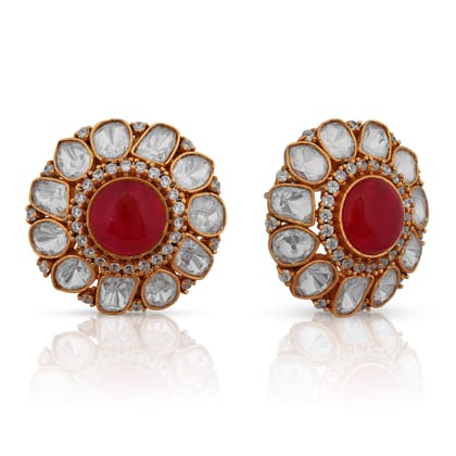 Ameera - Red Doublet Earring-Red