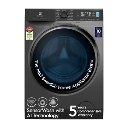 Electrolux 11kg 5 Star Front Load Washing Machine, 3 Year Warranty, AI SensorWash, WiFi, Full Load Vapour Wash, Hygienic Care, Woolmark, EcoInverter Motor, UltimateCare 700, EWF1142R7SB, Dark Silver Electrolux 11kg 5 Star Front Load Washing Machine, 3 Ye
