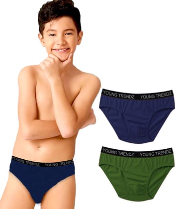 Young Trendz Kids Boys Inner Brief(Pack of 2)-9-10YEARS / NAVY-OLIVE