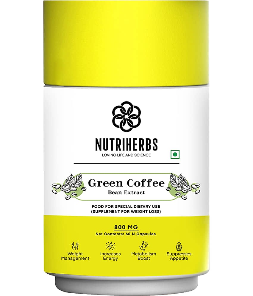 Nutriherbs Green Coffee Bean Herbs Natural Weight Loss Supplement 800Mg (50% Cga) - 60 Capsules Pack Of 1