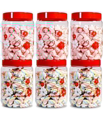 PearlPet - Red Plastic Spice Container ( Set of 6 ) - 2400 ml