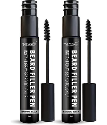 Newsio Gray Beard Touch-Up Natural Root Touch Ups Hair Color 5 mL Black