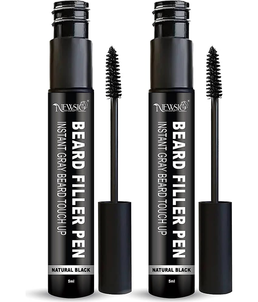 Newsio Gray Beard Touch-Up Natural Root Touch Ups Hair Color 5 mL Black