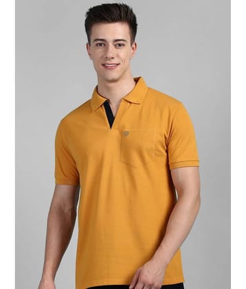 Lux Cozi Cotton Regular Fit Solid Half Sleeves Men's Polo T Shirt - Yellow ( Pack of 1 )