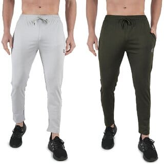 Kwings Mens Lower Combo Pack (Pack of 2) Lycra blend Plain sports wear Bottoms