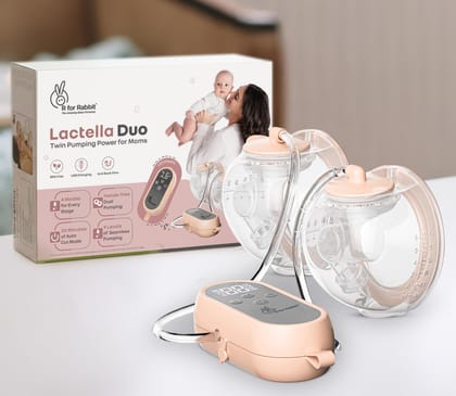 R for Rabbit Lactella Duo Electric Breast Pump 4 Modes & 9 Levels of Automatic Pumping, Anti-Backflow System, Rechargeable, Lightweight & Portable Wearable Milk Pump for Breastfeeding Mothers (Peach) R for Rabbit Lactella Duo Electric Breast Pump 4 Modes