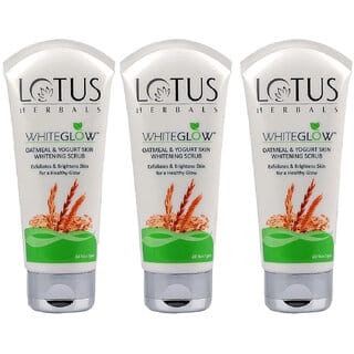 Lotus Herbals Whiteglow Oatmeal  Yogurt Skin Whitening  Brightening Scrub 100G  (Pack Of 3)