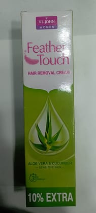 Vi-john women feather touch hair removal cream aloe vera & cucumber sensitive skin 10% extra 110g