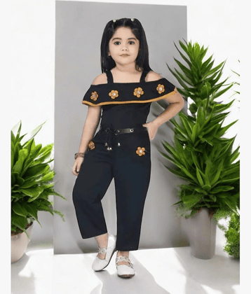 Mullick the designer Girls Crepe Jumpsuit ( Pack of 1 , Blue )
