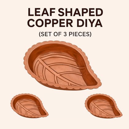 Copper Leaf Shaped Diya (Set of 3 Pieces) � Karthigai Deepam Vilaku � Size No.1 (60mm * 40 mm) Traditional Pooja Lamp for Home Temple � Handcrafted Decorative Thin Oil Lamp Copper Leaf Shaped Diya (Set of 3 Pieces) � Karthigai Deepam Vilaku � Size No.1 (60mm * 40 mm) Traditional Pooja Lamp for Home Temple � Handcrafted Decorative Thin Oil Lamp