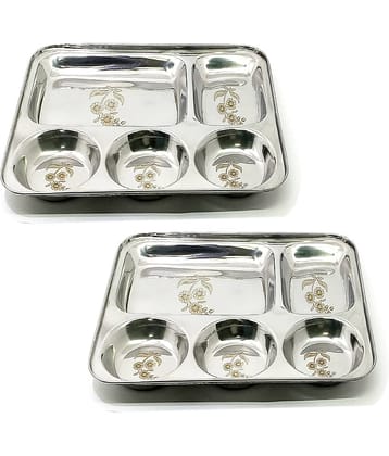 bartan hub 2 Pcs Stainless Steel Silver Full Plate