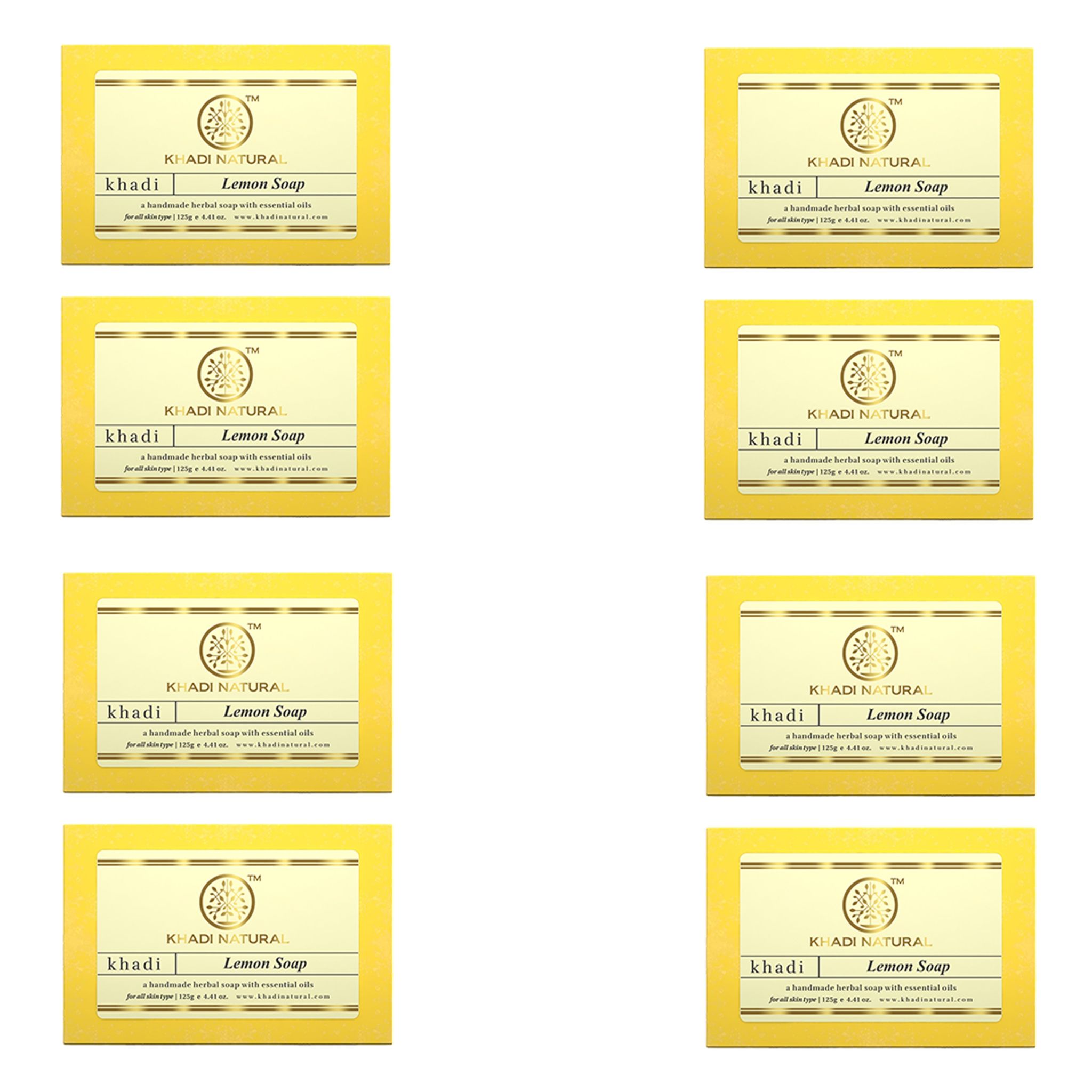 Khadi Natural Herbal Lemon Soap Combo Pack Of 8 – 125gm Each