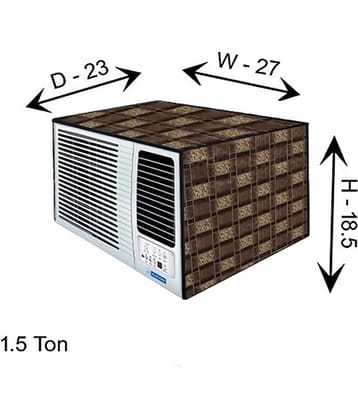 CASA FURNISHING Single Polyester Brown AC Cover for 1.5 Ton Window AC