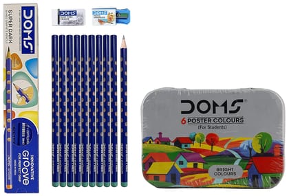Doms Poster Multicolour Groove Super Dark Hb/2 Graphite Pencils (6 Shades, Pack Of 10) Doms Poster Multicolour Groove Super Dark Hb/2 Graphite Pencils (6 Shades, Pack Of 10)