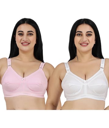 Ladyland Pack of 2 Cotton Non Padded Everyday Bra For Women ( Multicolor )