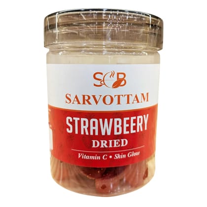Sarvottam Premium Dried Strawberries 250g Box | Sweet & Juicy Fruit Snack | Rich in Vitamin C & Antioxidants | Healthy Fiber-Rich Dry Fruit Treat