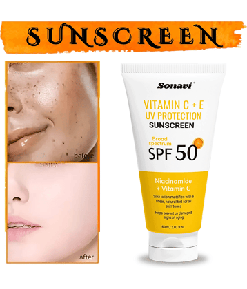 Sonavi SPF 50 Sunscreen Cream For All Skin Type ( Pack of 1 )