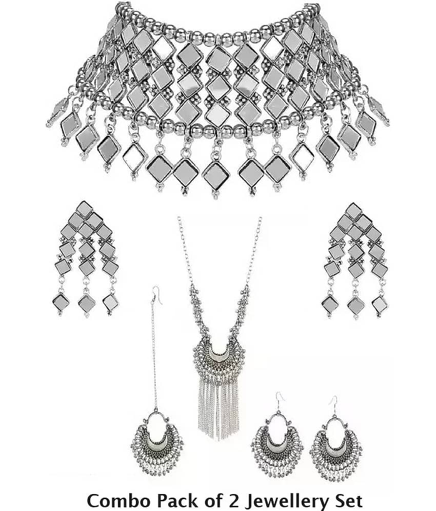 Samridhi DC Silver Alloy Necklace Set ( Pack of 1 )