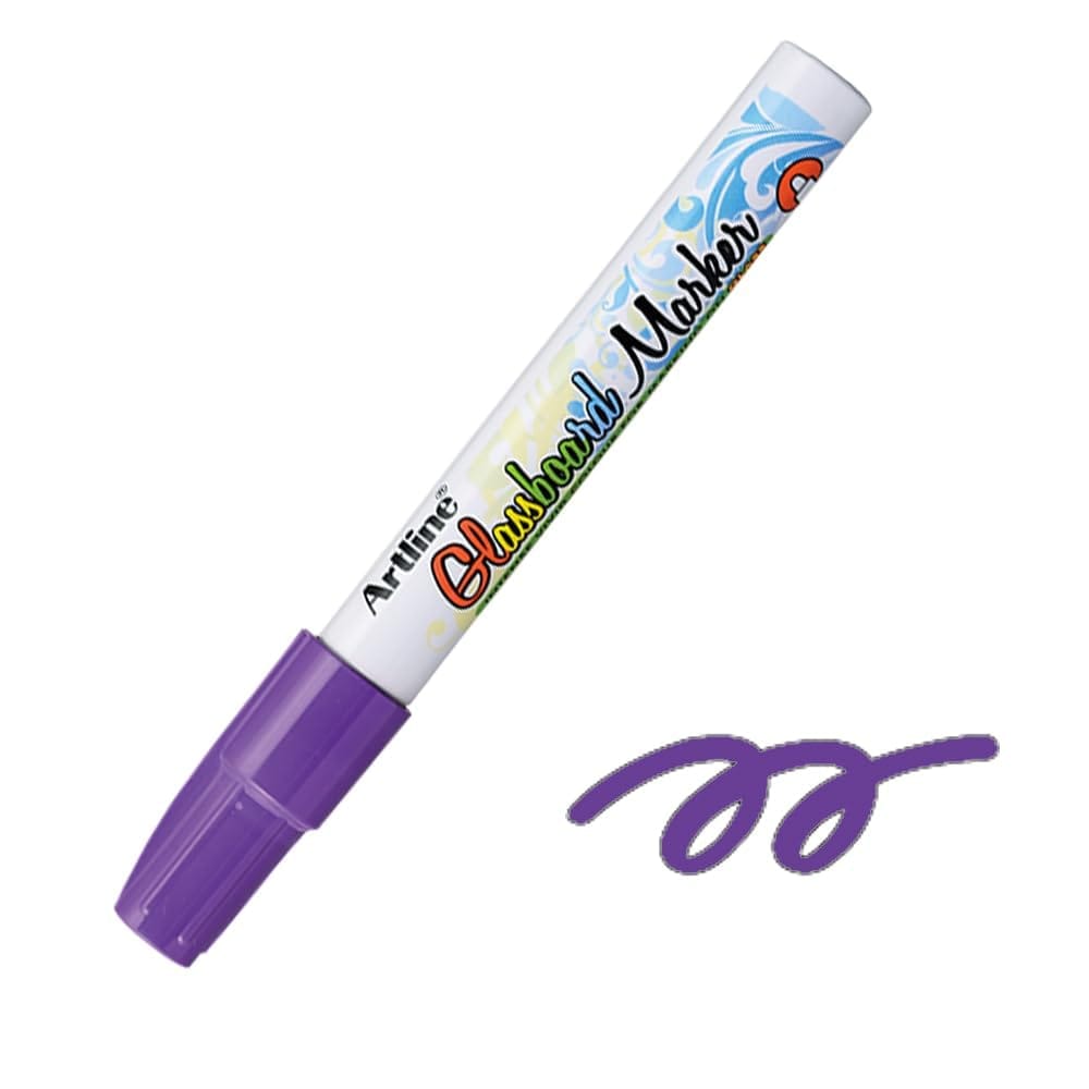 Artline Glassboard marker Pack of 12 (Purple Colour) | For Writing On Glassboards In Offices, Schools, And Other Settings