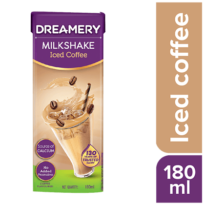 Dreamery Milkshake - Iced Coffee, Rich In Calcium, Vitamin A,D & E, 180 Ml