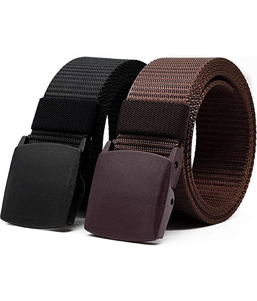 SILKSHOPPING - Multicolor Nylon Men's Casual Belt ( Pack of 2 )