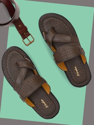 Hirolas® Men's Brown Comfortable Office Slippers (HROMSL07BRN) Hirolas® Men's Brown Comfortable Office Slippers (HROMSL07BRN)