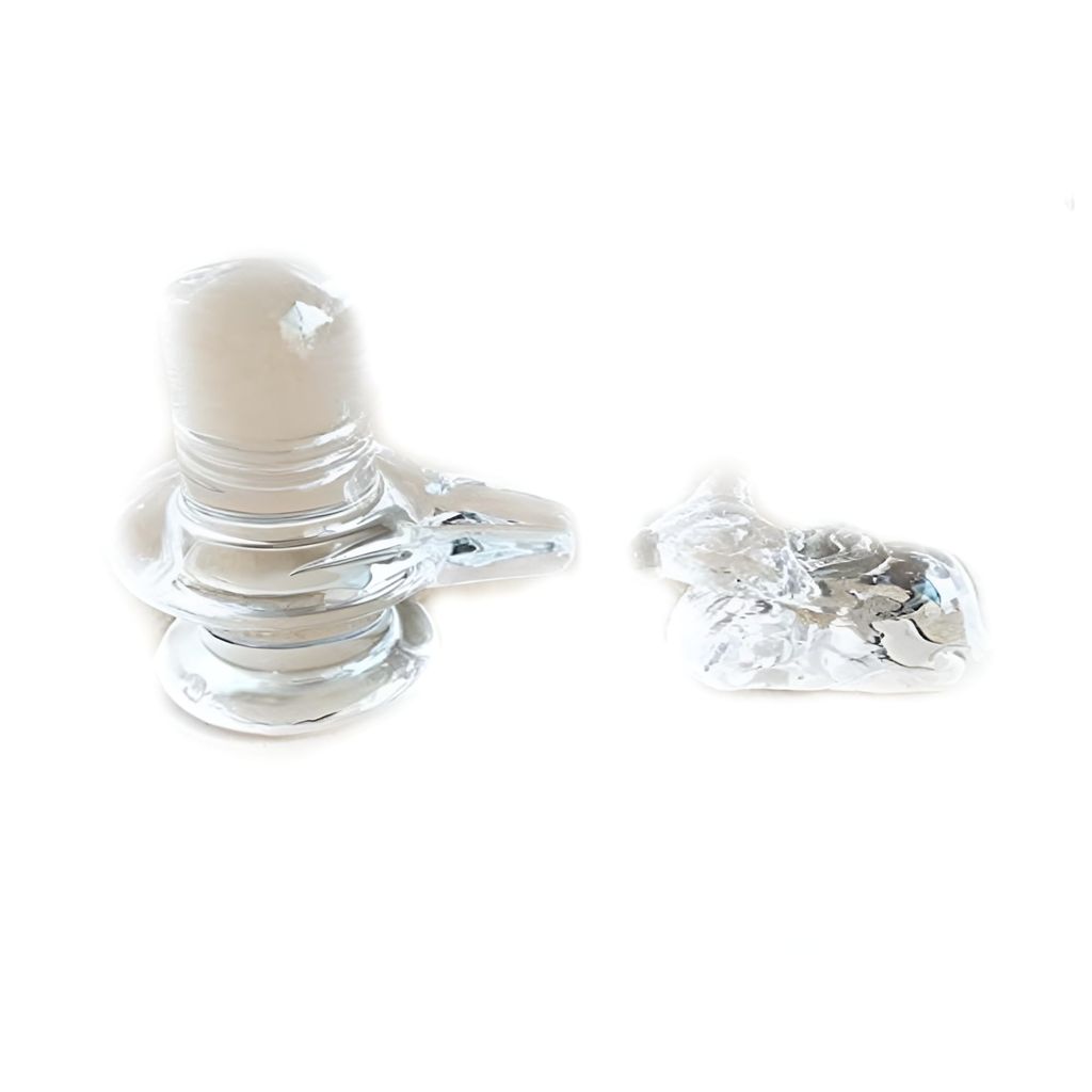 MAYAPURI Sphatik Shivling/Shivlingam & Nandi for Puja, Crystal Shiv Lingam, Small - Pooja Needs | Buy online on ZillyBuy