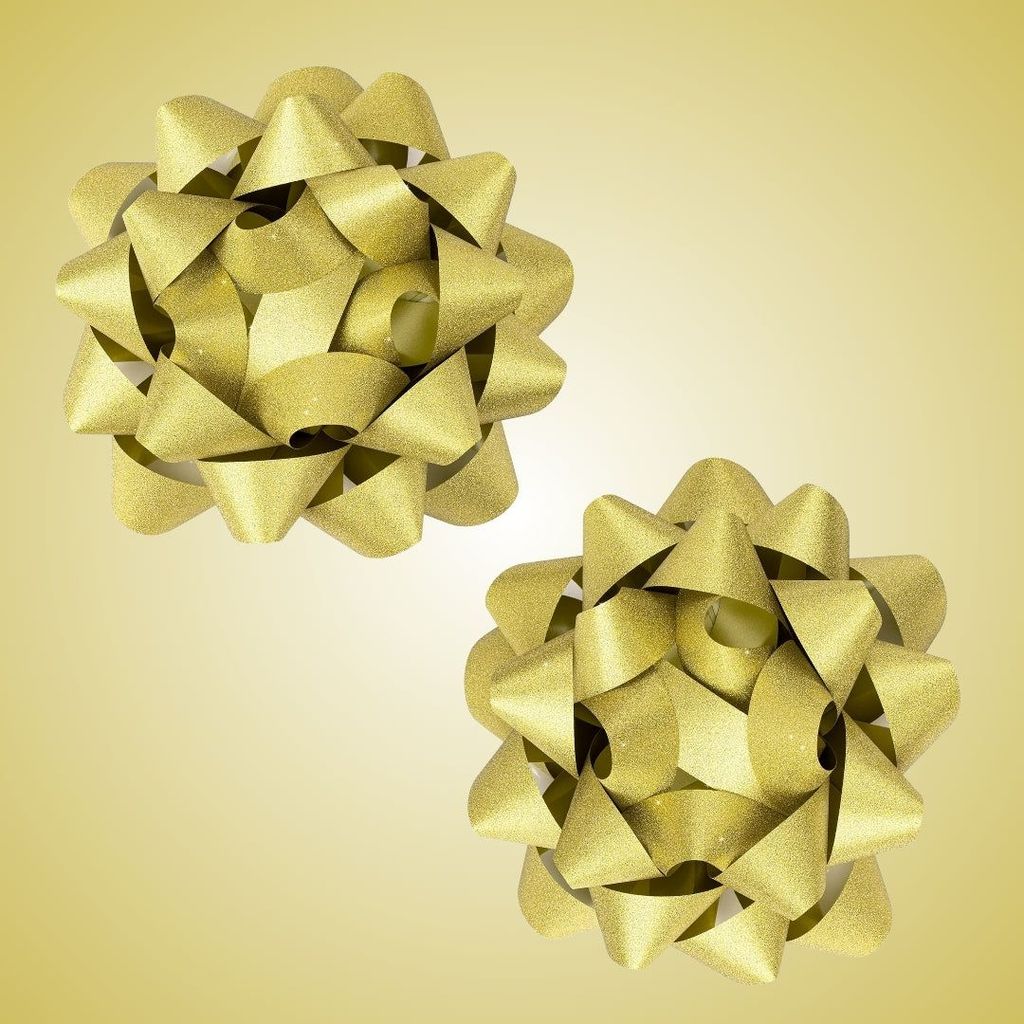 Golden Packaging Bow Ribbons - 2PC - Party and Festive Needs | Buy online on ZillyBuy