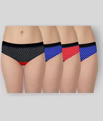 Selfcare Pack of 4 Cotton Women's Hipsters ( Multi Color )