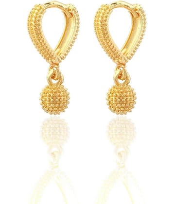 Jewar Mandi - Golden Hoops Earrings ( Pack of 1 )