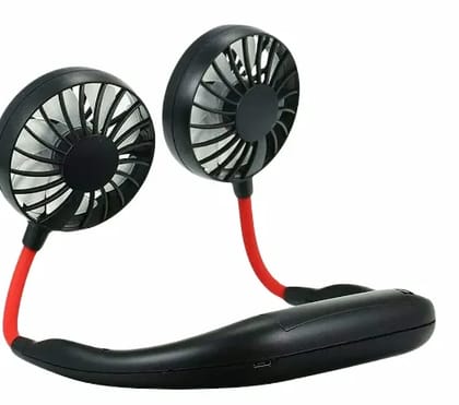 Hand Free Personal Fan - Portable USB Battery Rechargeable With Battery Comaprtment Mini Fan - Headphone Design Wearable Neckband Fan Necklance Fan Cooler Fan for Home, Sport, Camping, Beach, Travel, Office (Battery Not Included)