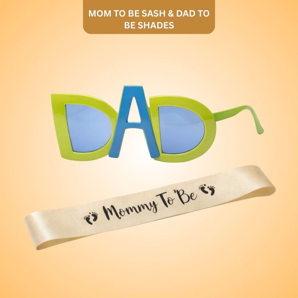 Mom To Be Sash Satin Pink & Green DAD Sunglasses - 2PC - Party and Festive Needs | Buy online on ZillyBuy