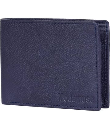 MODAMUSE Navy Blue Leather Men's Regular Wallet ( Pack of 1 )