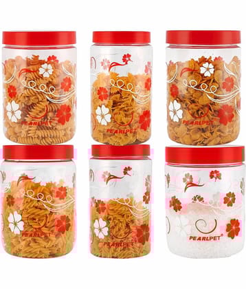 PearlPet - Red Polyproplene Food Container ( Pack of 6 )
