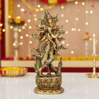 Brass Krishna Colour Statue (BSMAS615 C)