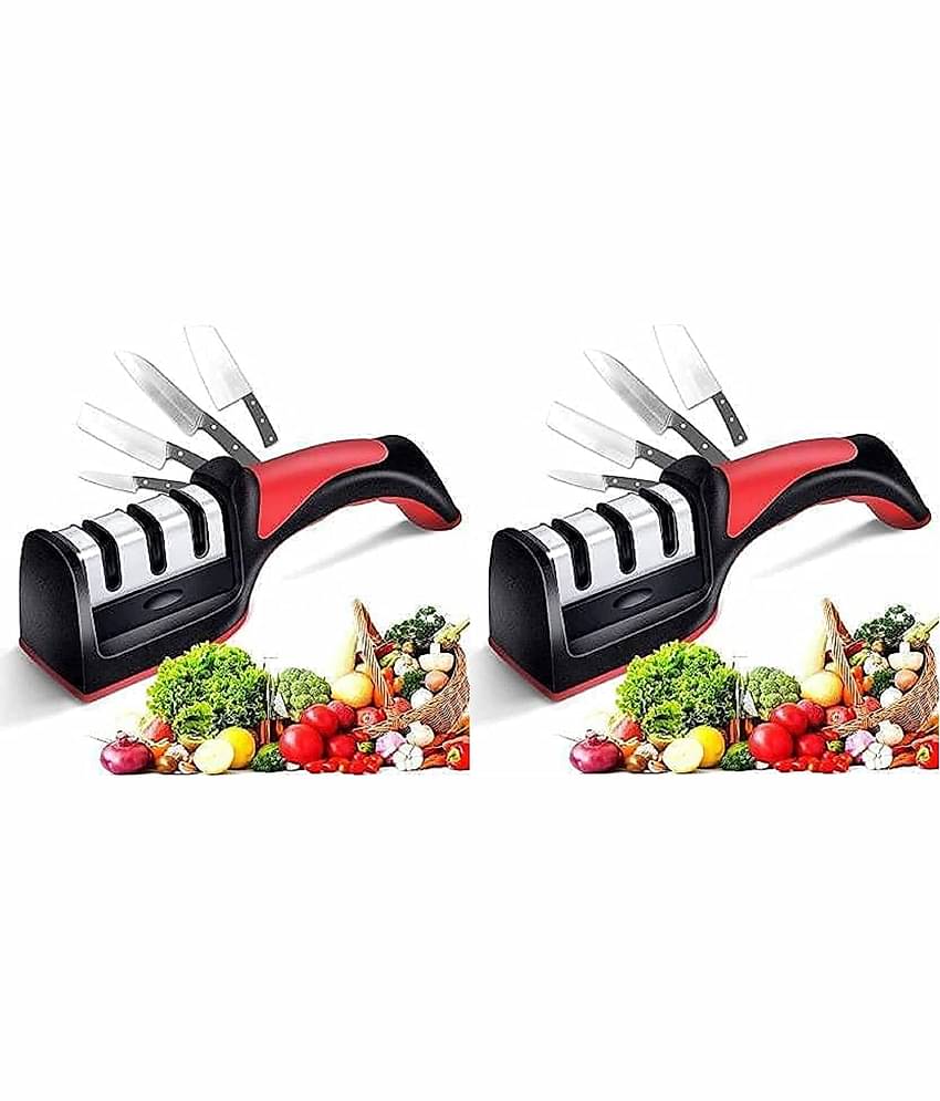 ATIPRIYA Multicolor Stainless Steel Knife Sharpner Blade Length 6 cm ( Pack of 2 )