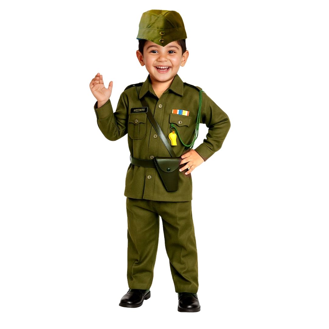 Wanna Party National Heros Subhash Chandra Bose Costume, Freedom Fighters Costumes for Kids, Independence Day, Republic Day, For Schools Plays & Dress Up Competition