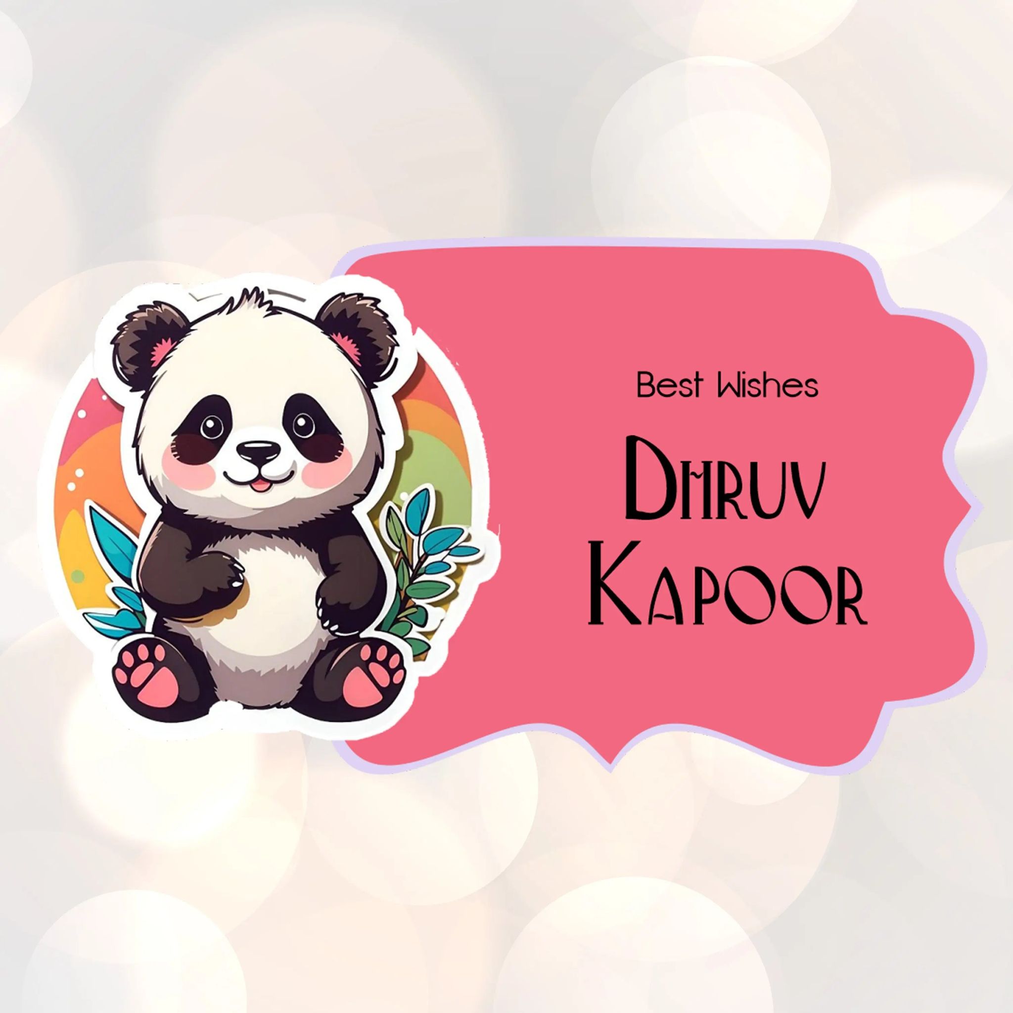 Die-Cut Gift Tags/Gift Labels - Panda Love Design-Set of 20